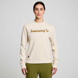 Beige Women's Saucony Recovery Crew Sweatshirt | SG-JTBSF