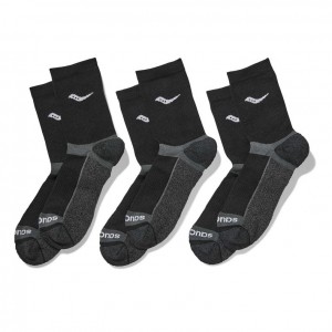 Black Men's Saucony Inferno Cushion Mid 3-Pack Socks | SINGAPORE-VDYSF