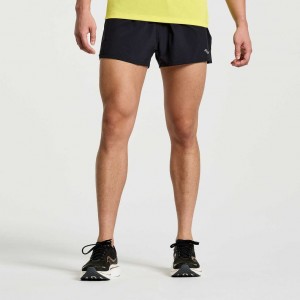 Black Men's Saucony Outpace 2.5" Split Shorts | SG-TSVGZ