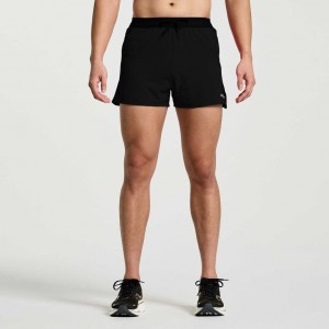 Black Men's Saucony Outpace 3" Shorts | SG-BPZDN