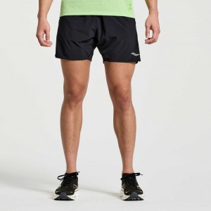 Black Men's Saucony Outpace 5" Shorts | SINGAPORE-UVHCB