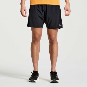 Black Men's Saucony Outpace 7" Shorts | SINGAPORE-EUZQP