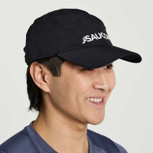 Black Men's Saucony Outpace Hat | SINGAPORE-UKNFH