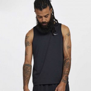 Black Men's Saucony Stopwatch Singlet | SG-EIRJT