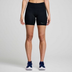 Black Women's Saucony Fortify 6" Shorts | SINGAPORE-LWZIV