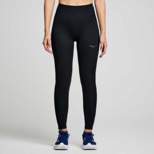 Black Women's Saucony Fortify Viz Tight | SINGAPORE-MLABH