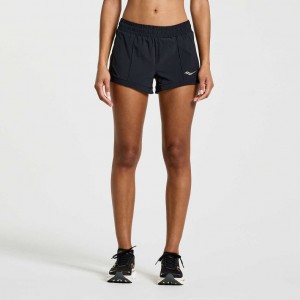 Black Women's Saucony Outpace 3" Shorts | SG-TMCPK