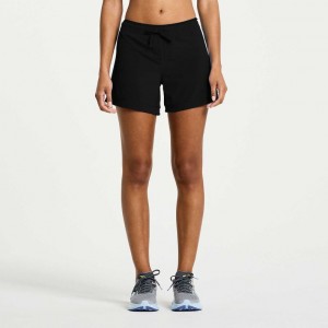 Black Women's Saucony Outpace 5" Shorts | SG-XHYWZ