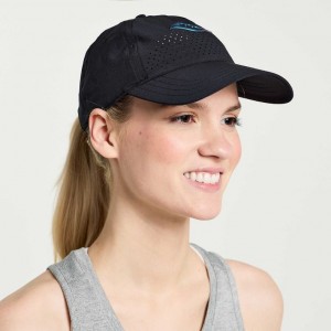 Black Women's Saucony Outpace Petite Hat | SG-ASBGM