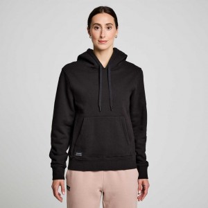 Black Women's Saucony Recovery Hoodie | SG-NYJPX