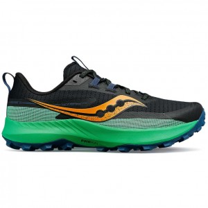 Black / Green Men's Saucony Peregrine 13 Trail Running Shoes | SG-AIONL