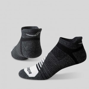 Black / Grey Men's Saucony Inferno Merino Wool Blend No Show 3-Pack Socks | SINGAPORE-NCFJR