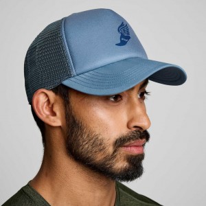 Blue Men's Saucony Foamie Trucker Hats | SINGAPORE-KHJOM