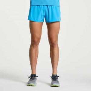 Blue Men's Saucony Outpace 2.5" Split Shorts | SINGAPORE-UKTHR