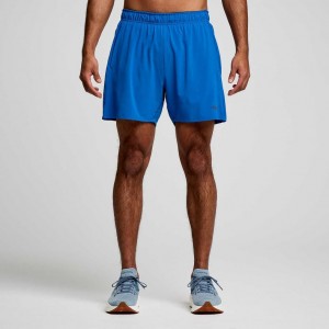 Blue Men's Saucony Outpace 5" Shorts | SINGAPORE-UIWRN