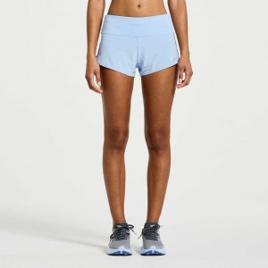 Blue Women's Saucony Outpace 2.5" Split Shorts | SINGAPORE-ZXFRI