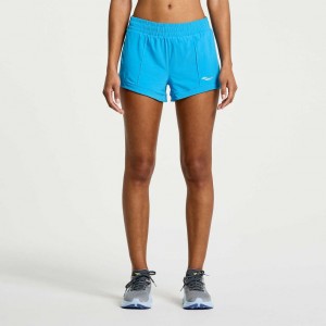 Blue Women's Saucony Outpace 3" Shorts | SINGAPORE-UVLAM