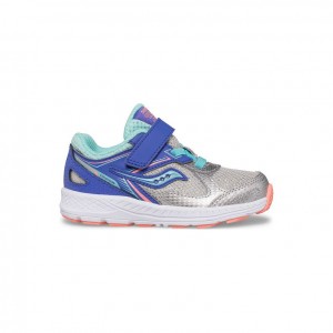 Blue / Silver Little Kids' Saucony Cohesion 14 A/C Jr. Sneakers | SINGAPORE-UBNWF