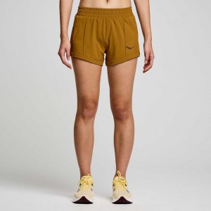 Brown Women's Saucony Outpace 3" Shorts | SINGAPORE-SZAIO