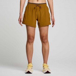 Brown Women's Saucony Outpace 5" Shorts | SINGAPORE-ACFIT