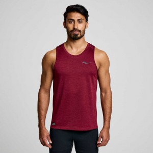 Burgundy Men's Saucony Stopwatch Singlet | SINGAPORE-NWTMI