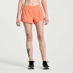 Coral Women's Saucony Outpace 3" Shorts | SG-YGXCT