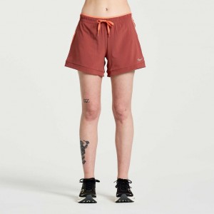 Coral Women's Saucony Outpace 5" Shorts | SG-PCQUW