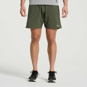 Dark Green Men's Saucony Outpace 7" Shorts | SINGAPORE-YSPIR