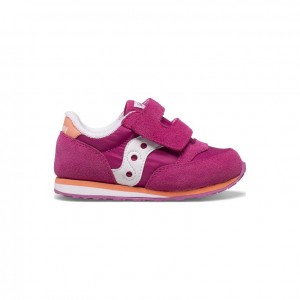 Fuchsia Little Kids' Saucony Baby Jazz Hook & Loop Sneakers | SG-NVEQK