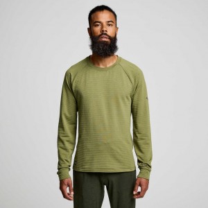 Green Men's Saucony Triumph 3D Crew Sweatshirt | SG-RXNIF