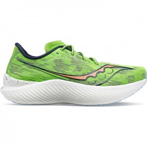 Green Women's Saucony Endorphin Pro 3 Running Shoes | SG-BQKLG