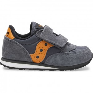 Grey Little Kids' Saucony Baby Jazz Hook & Loop Sneakers | SINGAPORE-NHVUM