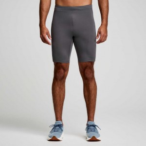 Grey Men's Saucony Fortify Lined Half Tight | SINGAPORE-EBWRV