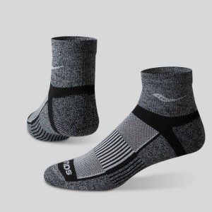 Grey Men's Saucony Inferno Quarter 3-Pack Socks | SINGAPORE-CIELT