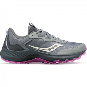 Grey Women's Saucony Aura TR Trail Running Shoes | SG-QKPNM