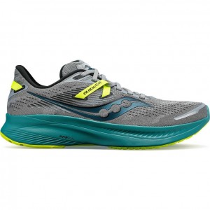 Grey / Turquoise Men's Saucony Guide 16 Running Shoes | SINGAPORE-AKYRZ