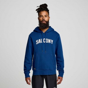 Indigo Men's Saucony Recovery Hoodie | SG-TIPUD