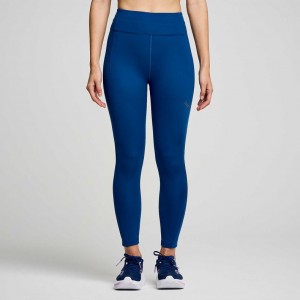 Indigo Women's Saucony Fortify Crop Tight | SG-GQXNI