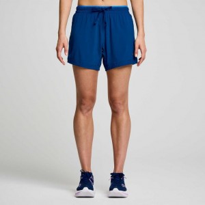 Indigo Women's Saucony Outpace 5" Shorts | SINGAPORE-OPTCE