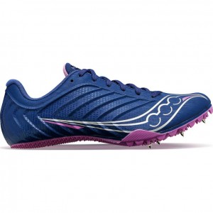 Indigo Women's Saucony Spitfire 5 Spikes | SG-SZPAO