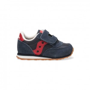 Navy Little Kids' Saucony Baby Jazz Hook & Loop Sneakers | SINGAPORE-JKBRZ