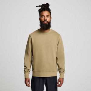 Olive Men's Saucony Recovery Crew Sweatshirt | SG-UNLXW