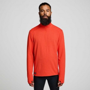 Orange Men's Saucony Triumph 3D 1/2 Zip Sweatshirt | SG-SAWIY