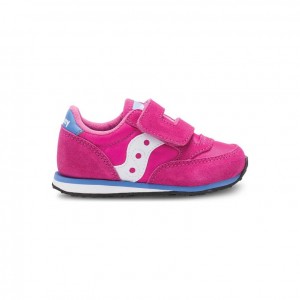 Pink Big Kids' Saucony Jazz Hook & Loop Sneakers | SG-IJNYW