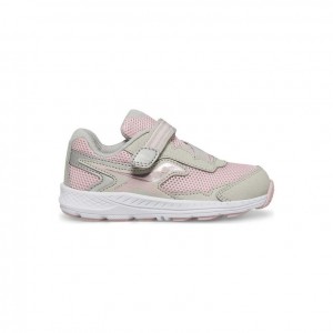 Pink / Grey Little Kids' Saucony Ride 10 Jr. Sneakers | SINGAPORE-JOKAR