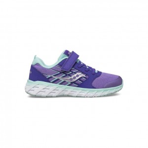 Purple Big Kids' Saucony Wind 2.0 A/C Sneakers | SG-URKLT