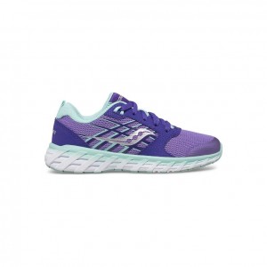 Purple Big Kids' Saucony Wind 2.0 Lace Sneakers | SINGAPORE-LGXOM