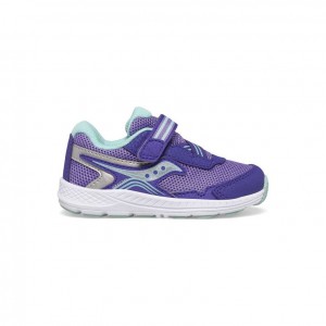 Purple Little Kids' Saucony Ride 10 Jr. Sneakers | SINGAPORE-SZCDJ