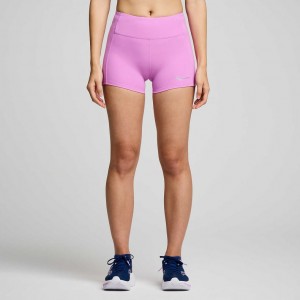 Purple Women's Saucony Fortify 3" Hot Shorts | SG-QPWLS