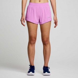 Purple Women's Saucony Outpace 3" Shorts | SINGAPORE-JDVYZ